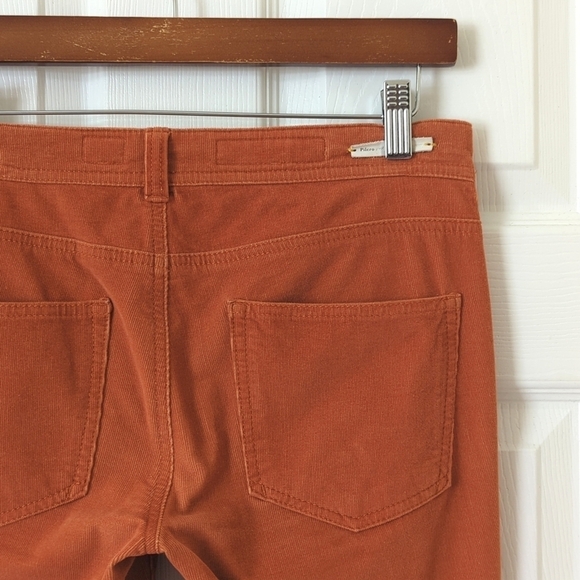 Pilcro Anthropologie Serif Pinwale Corduroy Mid Rise Skinny Pants Orange 27 - Picture 12 of 15